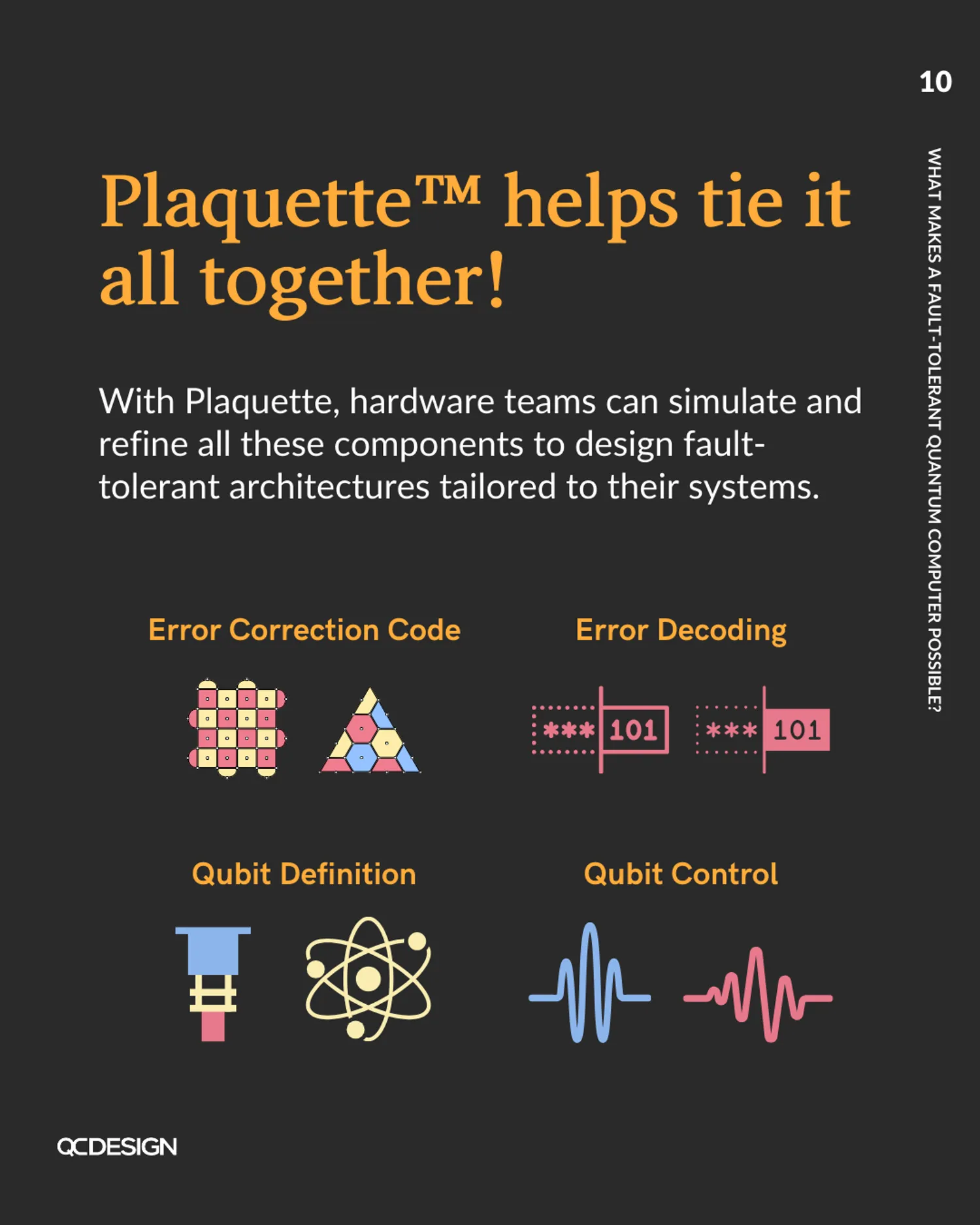 Plaquette helps tie it all together: simulate and refine all four components for fault-tolerant architectures